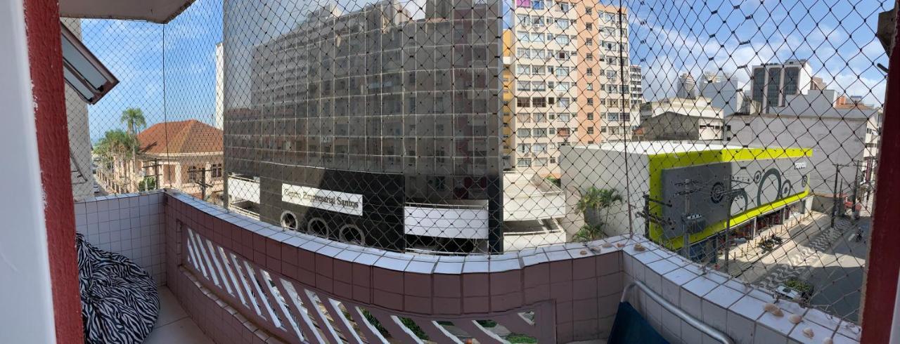 Apartamento Vento E Mar - 2 Quartos Com Sacada Na Quadra Da Praia Do Gonzaga Santos Kültér fotó
